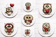 Valentine sweet owl clipart, an Illustration by Designworld (Thumbnail 6 of 6)