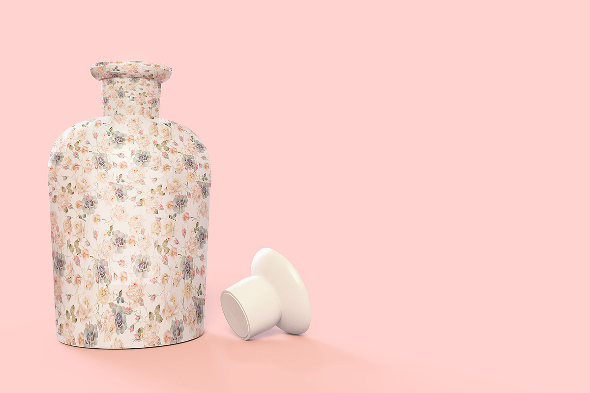 Pattern&Label Parfum Bottle Mockup, a Packaging Mockup by BMACHINA Labs. (Photo 9 of 12)