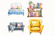 Watercolor Home Furniture Clipart, an Illustration by Libby Wishes (Thumbnail 7 of 7)