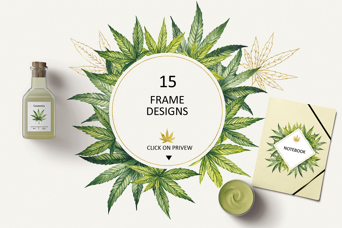 CANNABIS, a Decorative Illustration by Elena_Sedova (Photo 6 of 16)