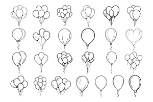 50 Balloon Procreate Stamps Brushes