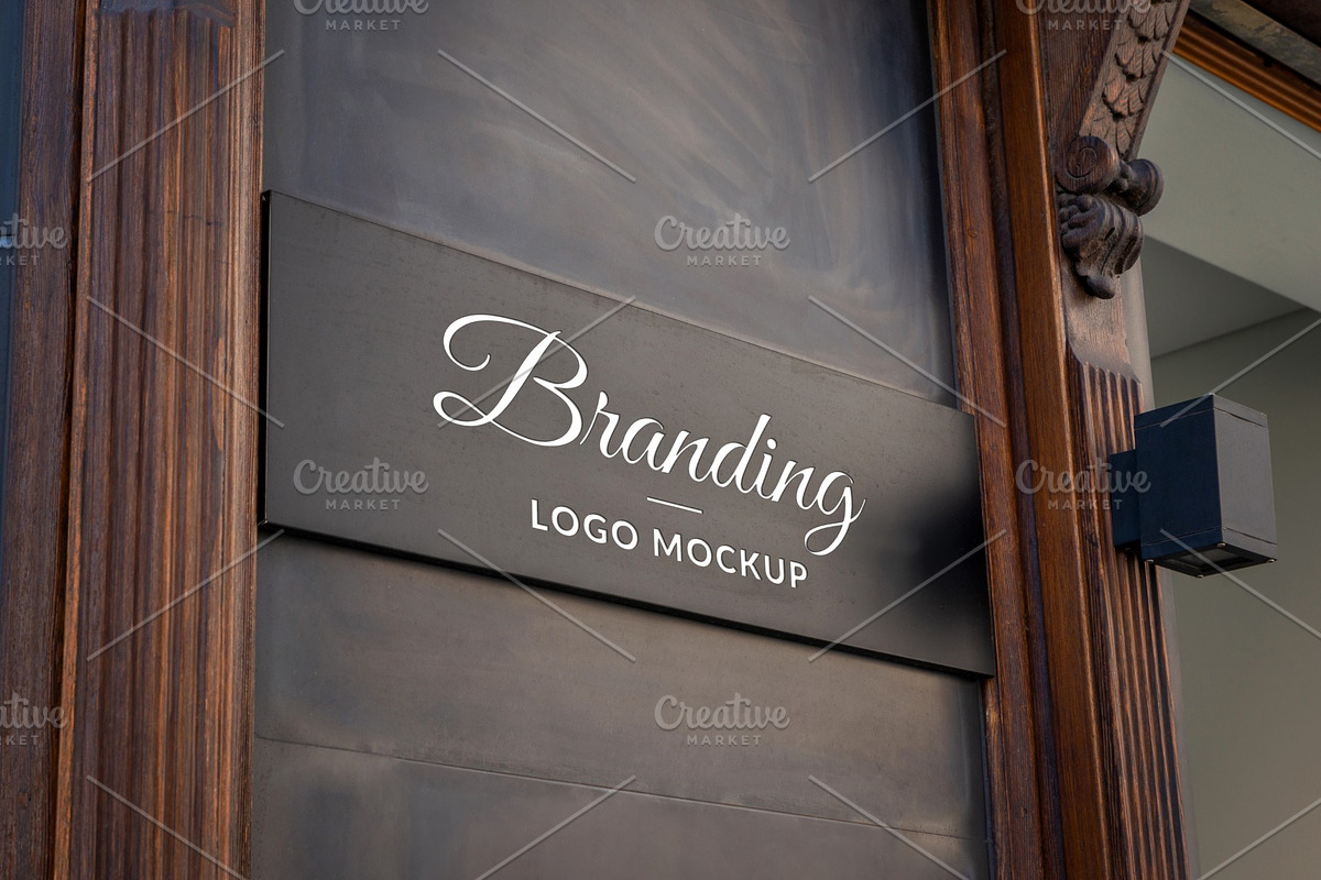 Wooden Wall Sign Mockup, an Advertising Mockup by RSplaneta (Photo 1 of 2)