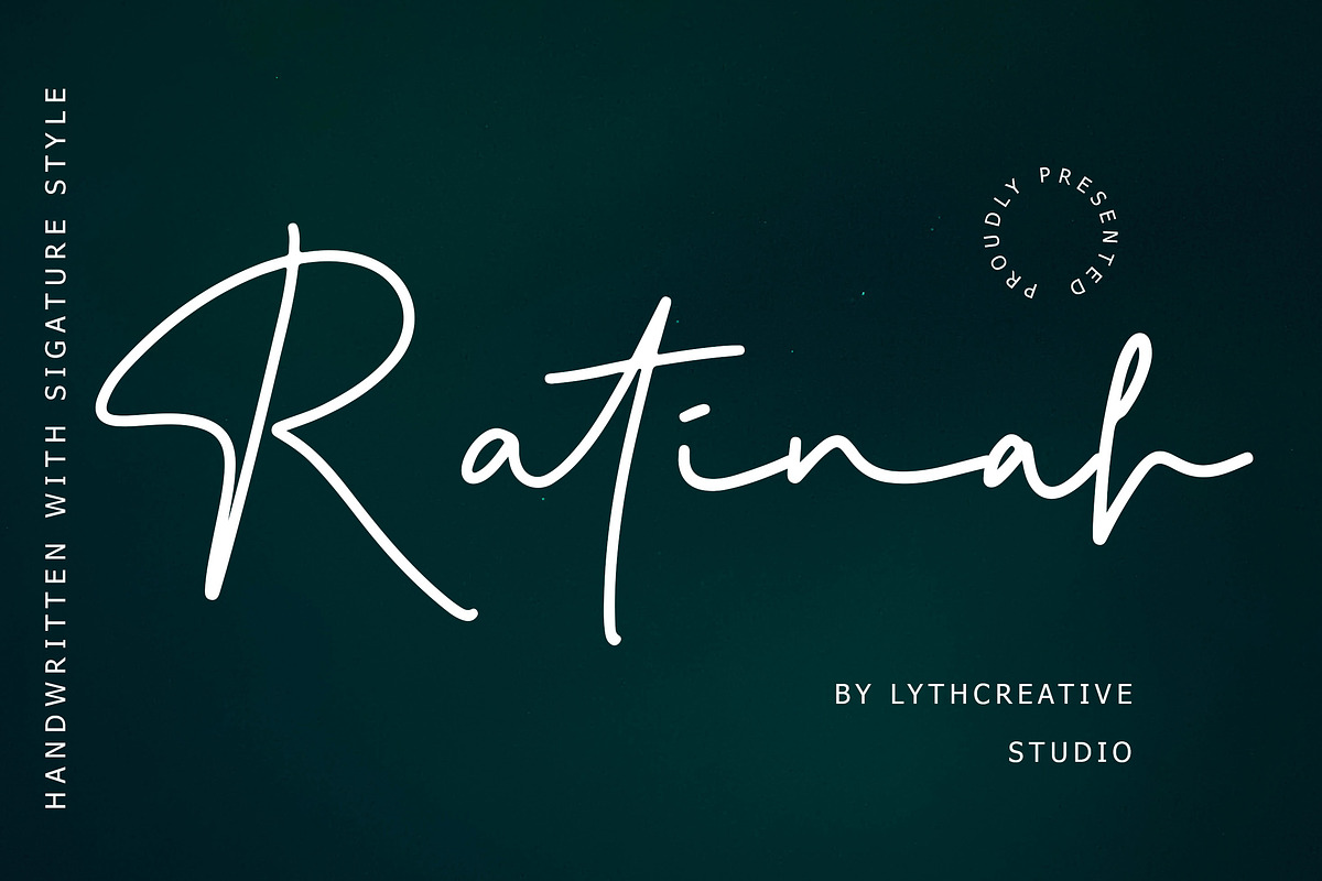 Ratinah Signature Font, a Script Font by Lythcreative (Photo 1 of 8)