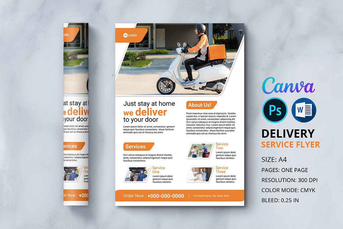 Delivery Service Flyer, a Flyer Template by retrographix (Photo 1 of 3)