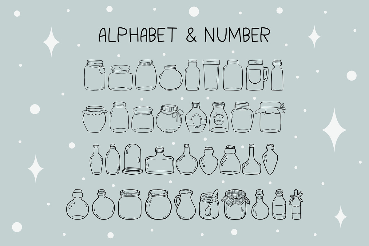 Jars OTF Dingbats Font, a Symbol Font by DREAMs Soul G. (Photo 2 of 2)