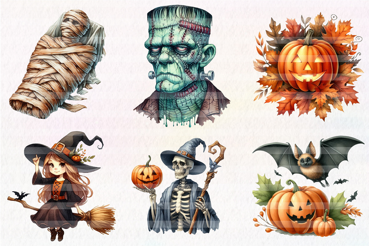 Cute Halloween Clipart, an Illustration by CreationArt (Photo 5 of 5)