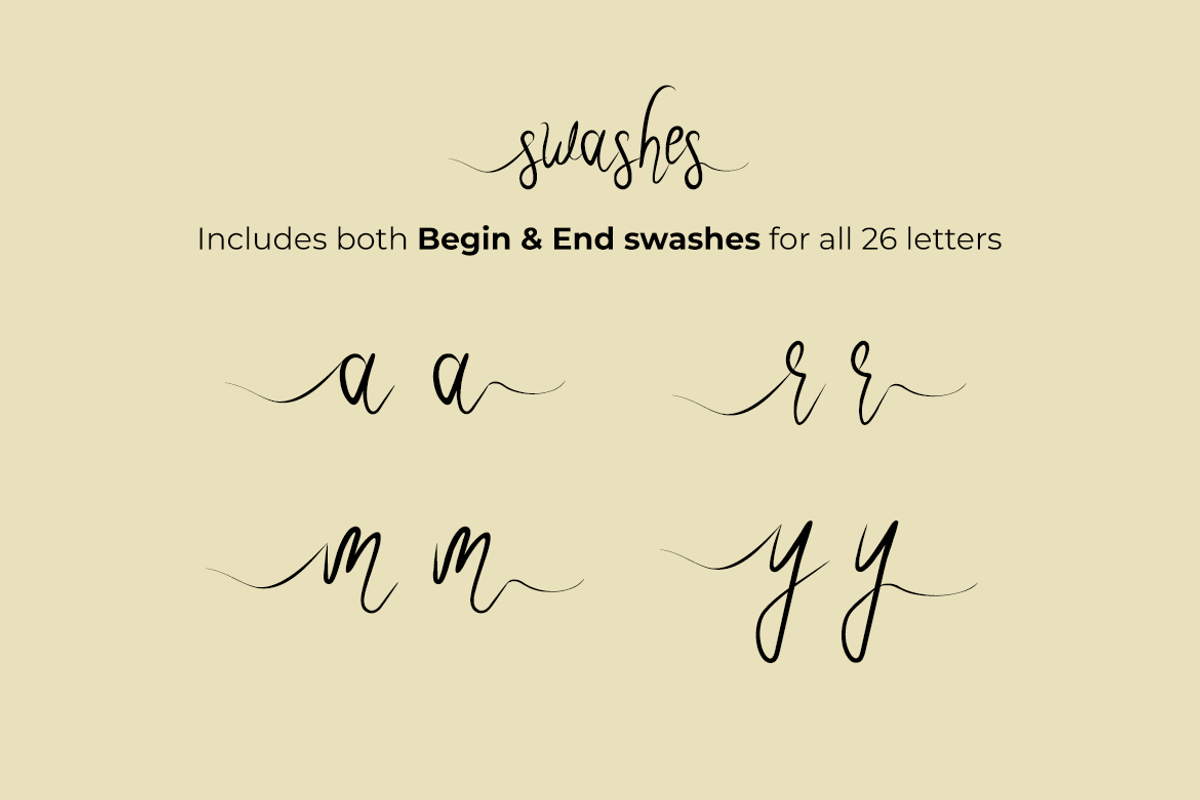 Roselind Font + Swashes & Ornaments preview 6