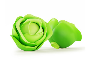 Cabbage 3d Render Icon. Iceberg Or