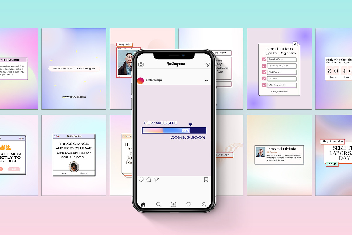 Instagram Aesthetic Gradient CANVA, a Social Media Template by Analogi Studio (Photo 30 of 36)