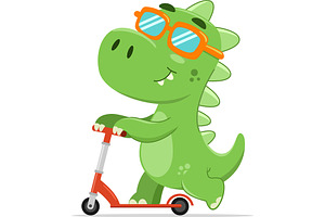 Cute Baby Dinosaur Cartoon Character, an Illustration by HitToon
