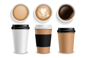 Coffee Cup. Takeaway Paper Cups Side