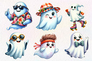 Funny Retro Halloween Ghost Clipart, an Illustration by Dream Creation (Thumbnail 6 of 7)