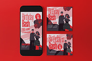 Red Bold Birthday Bash Flyer Set, a Flyer Template by graphicook (Thumbnail 6 of 6)