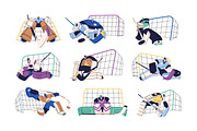 Ice hockey goalkeepers set, a Sport Illustration by PaperTrident (Thumbnail 1 of 10)