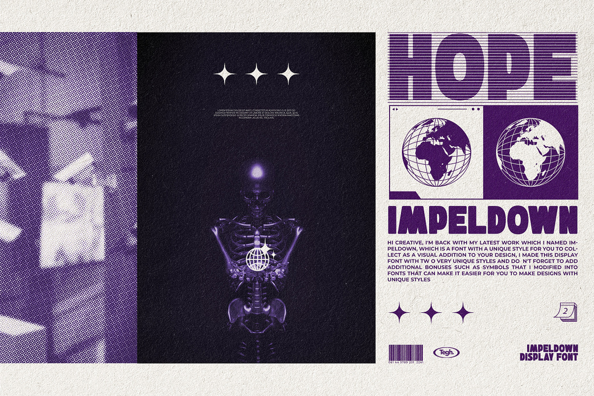 Impeldown Display Font & Symbols, a Symbol Font by Tegh co. (Photo 10 of 12)