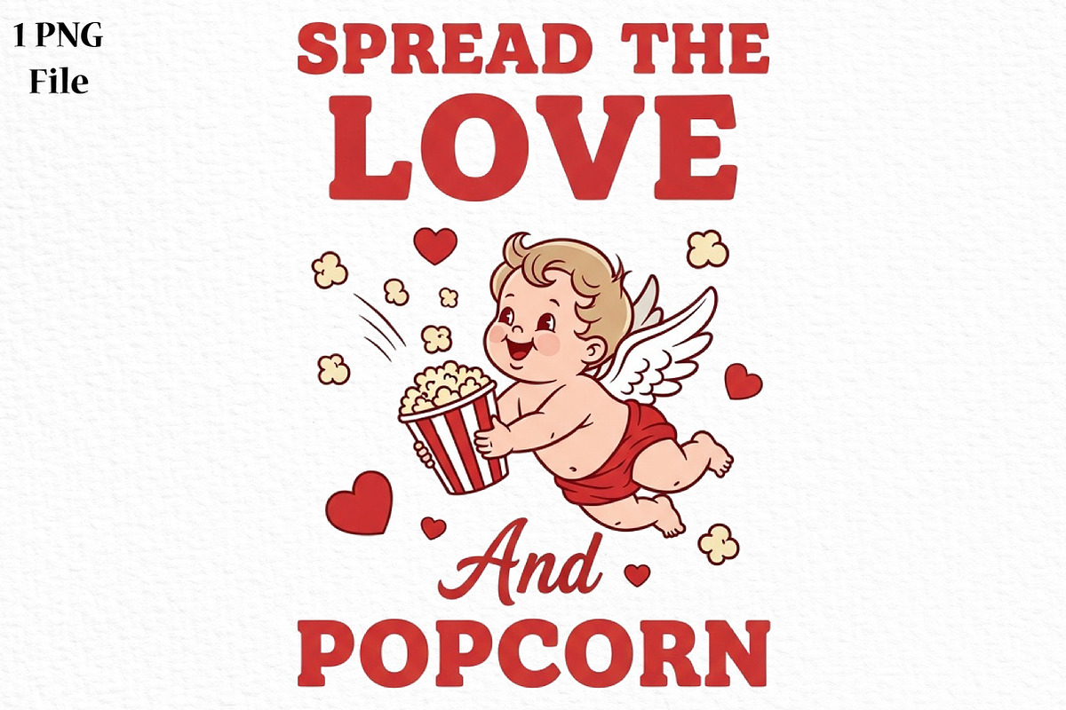 Valentine's Day Png Cupid Popcorn, an Illustration by Canvas Craft (Photo 1 of 7)