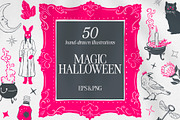 Magic Halloween Illustrations, a Decorative Illustration by Deveze Art & Co (Thumbnail 1 of 9)
