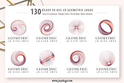 Geometric Logo Generator 3D Line Art, a Branding & Logo Template by joyologo (Thumbnail 8 of 24)