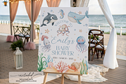 Ocean Baby Shower Welcome Sign, a Templates & Theme by VeliusCreativeStudio (Thumbnail 2 of 3)