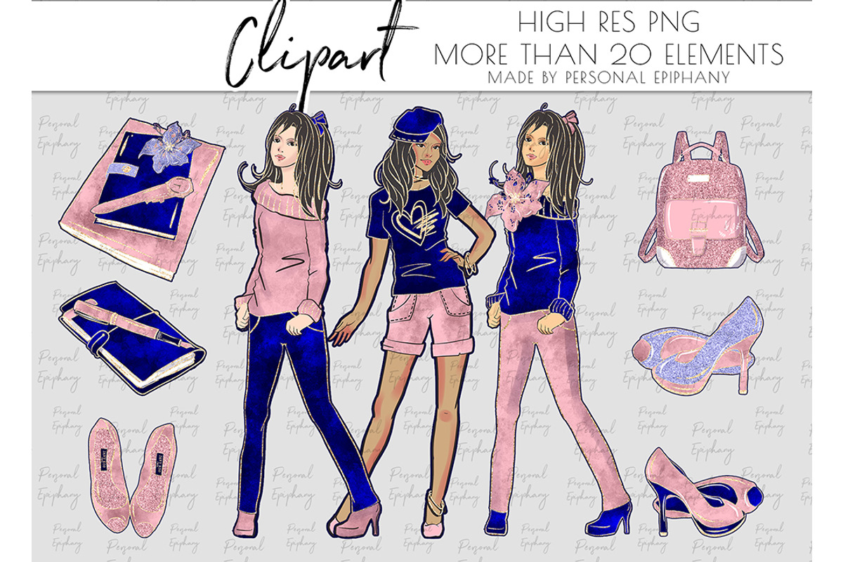 navy pink fashion clipart high heels, an Illustration by Personal Epiphany (Photo 3 of 5)