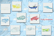 Airplanes watercolor set, a Graphic by DollyPotterson (Thumbnail 2 of 6)