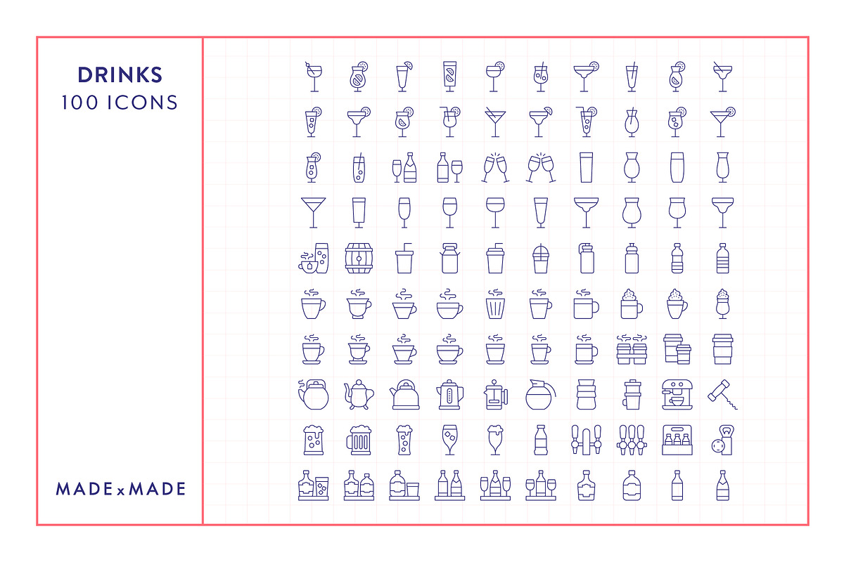 Drinks Line Icons, an Outline Icon by Made by Made (Photo 5 of 7)