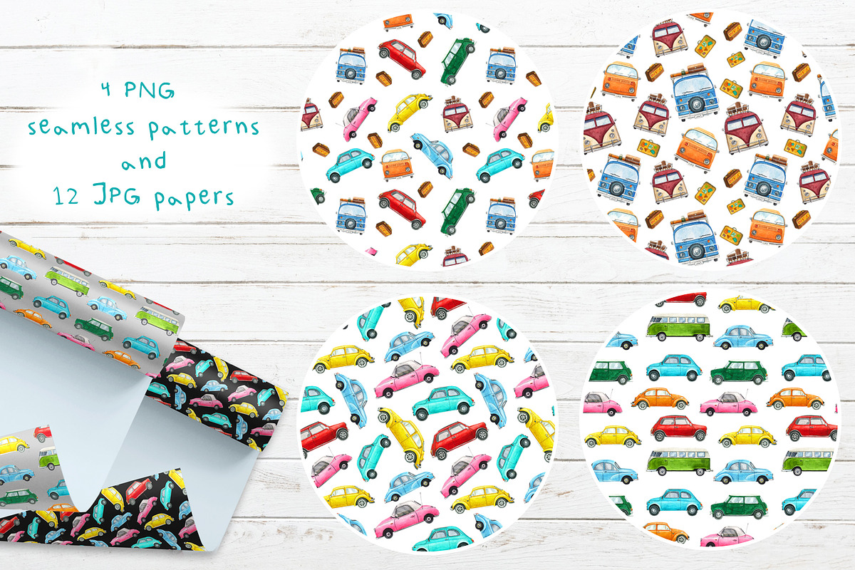 Road trip watercolor set, an Illustration by Nastilustra (Photo 5 of 7)