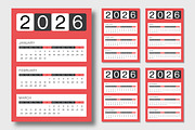 Modern 2026 Wall Calendar Design, a Print Template by MightyDesign (Thumbnail 1 of 6)