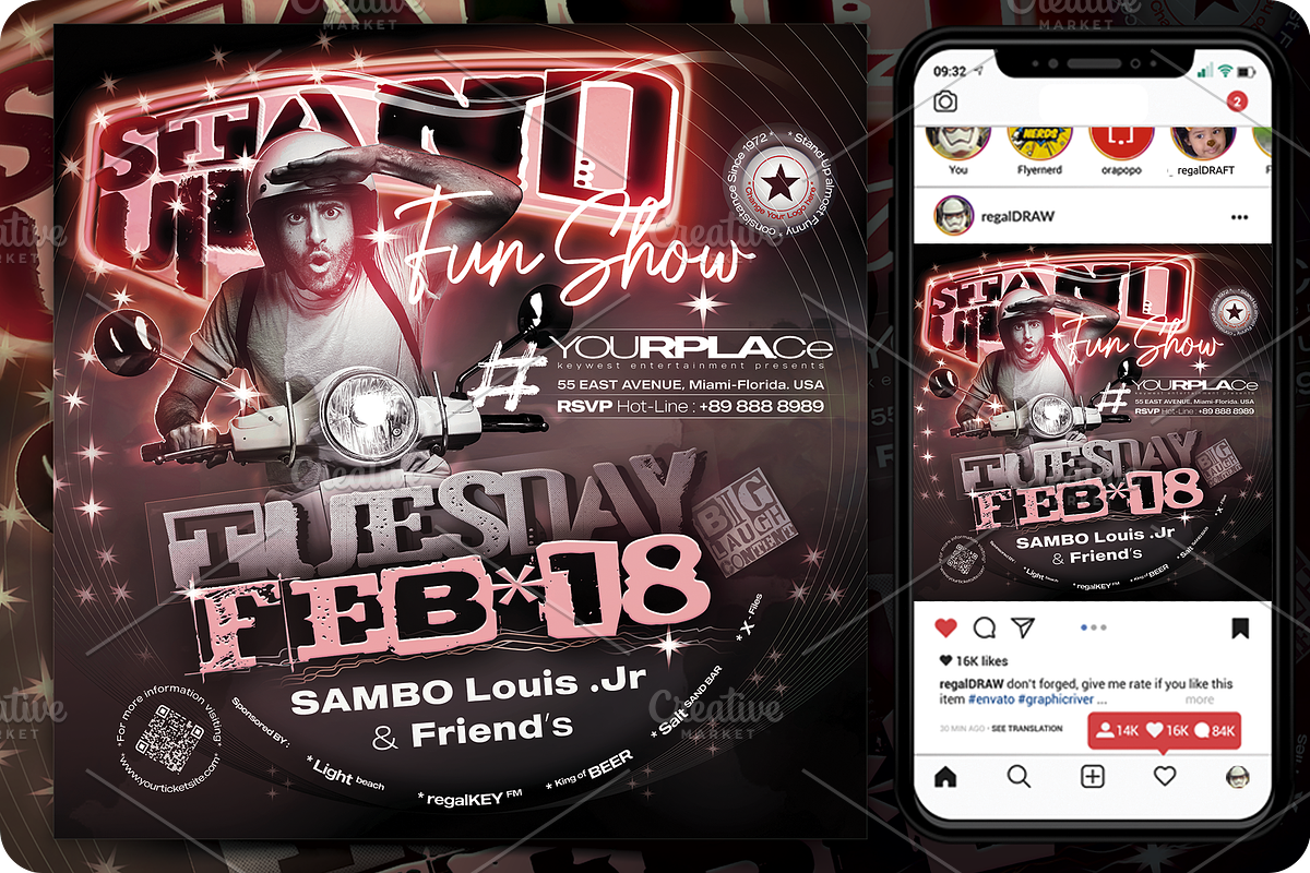 Stand Up Comedy Event Flyer, a Flyer Template by regalDRAW (Photo 1 of 3)