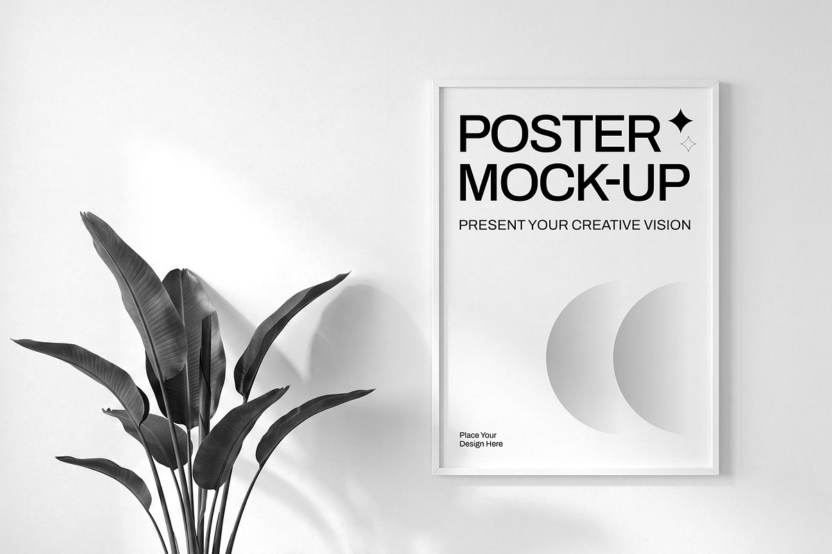 Framed Wall Poster Mockup, an Advertising Mockup by graphypix (Photo 3 of 4)