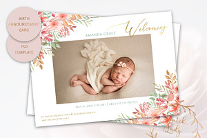 Birth Announcement Card Template 1