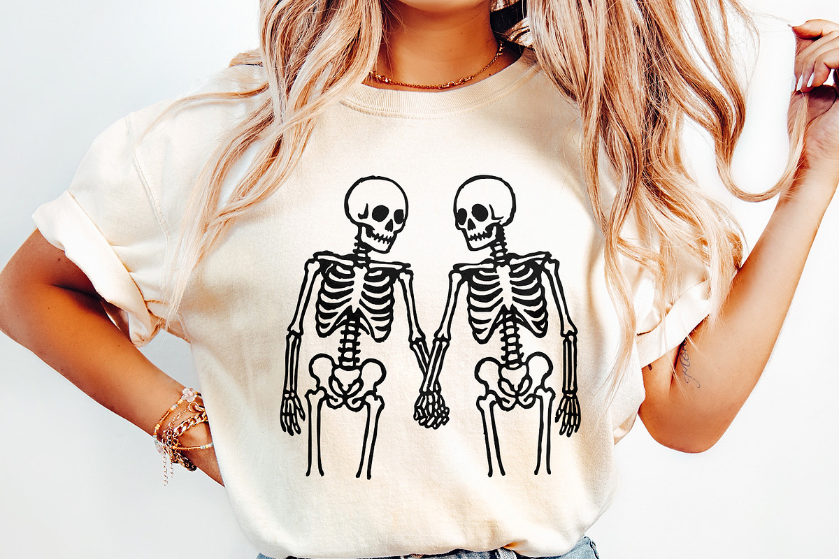 Skeleton Couple Holding Hands PNG, an Illustration by SharpMarketplace (Photo 2 of 9)