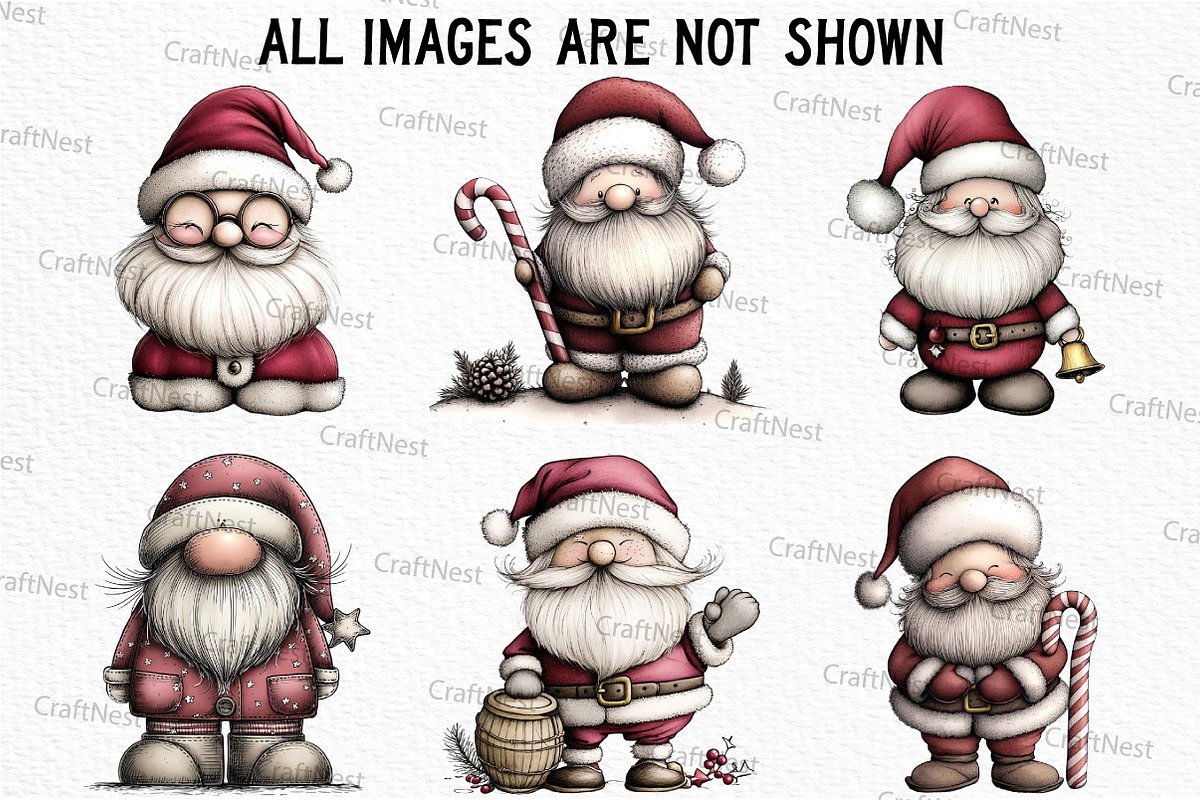 Retro Santa Clipart, an Illustration by Craft Nest (Photo 4 of 6)