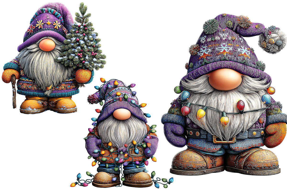 Winter Christmas Gnome Clipart, an Illustration by Craft Nest (Photo 6 of 10)