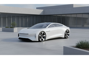 Sleek white futuristic electric car, an Architecture Photo by Igor Tichonow