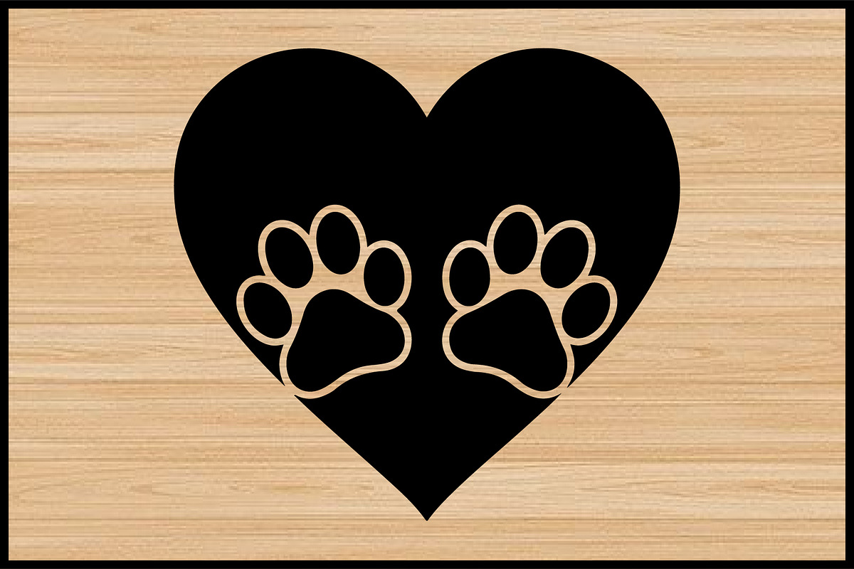 Heart Paw SVG Silhouette Clipart Set, an Animal Illustration by Gaye Art (Photo 3 of 4)