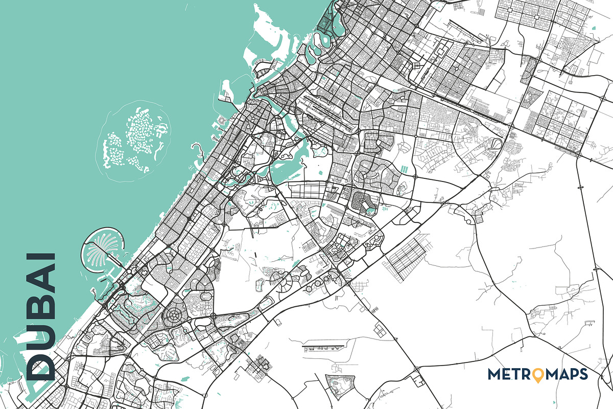 MAP SET - Black/Turquoise - 15 Maps, a Graphic by MetroMaps (Photo 5 of 16)