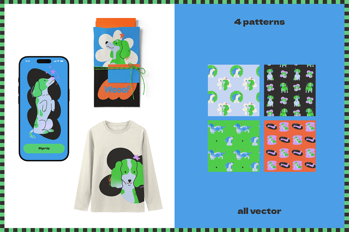 Fancy puppies vector pack + stickers, an Animal Illustration by My.Ordinarty (Photo 8 of 10)