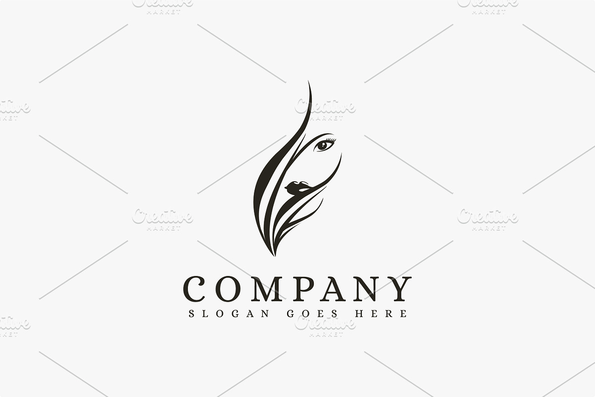 Abstract pretty girl logo icon, a Branding & Logo Template by DOMHOUZE