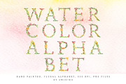 Watercolor floral alphabet, an Illustration by swiejko (Thumbnail 1 of 6)