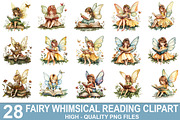 Fairy Whimsical Reading Clipart Bund, an Illustration by crative8112 (Thumbnail 1 of 10)
