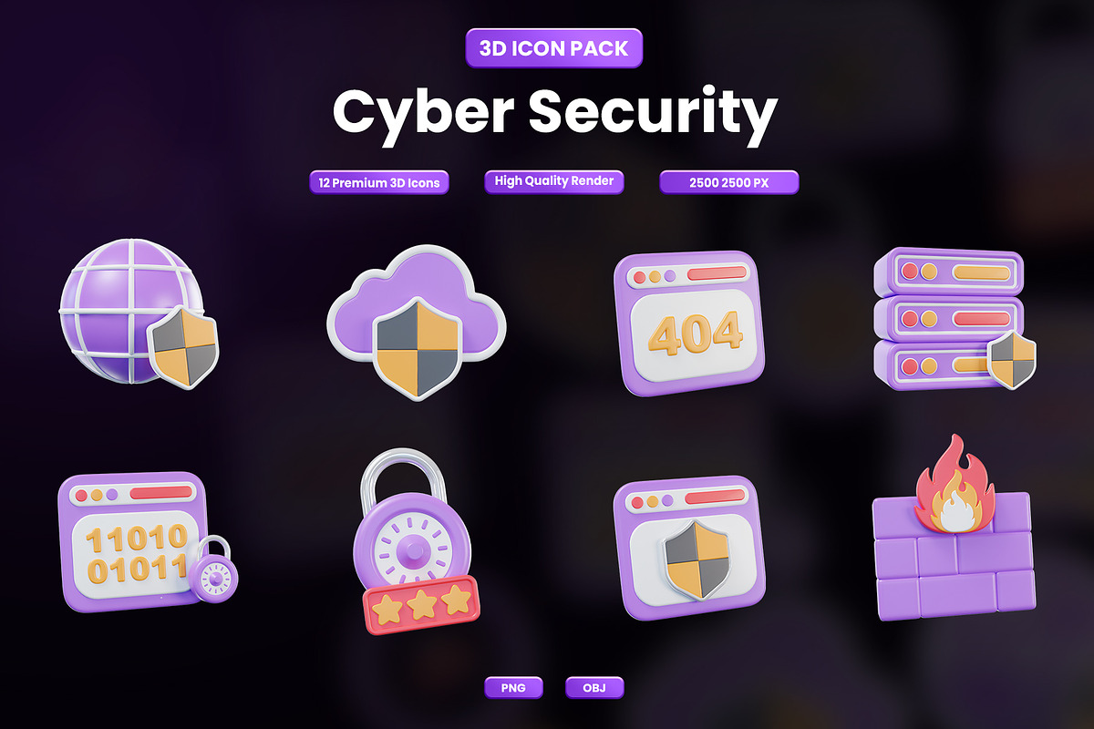 Cyber Security 3D Icon, an Object Graphic by Artnivora.Std (Photo 1 of 4)