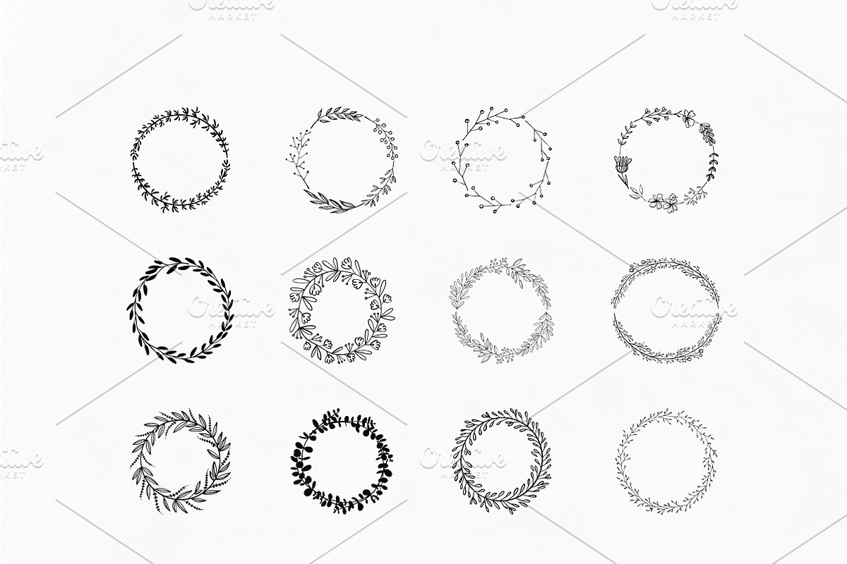 Set of floral wreaths, a Decorative Illustration by Lyolya Profitrolya (Photo 3 of 5)