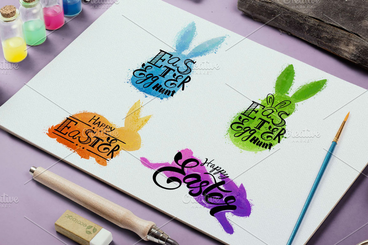Happy Easter set of illustrations, a Decorative Illustration by DruZhi Art (Photo 3 of 4)