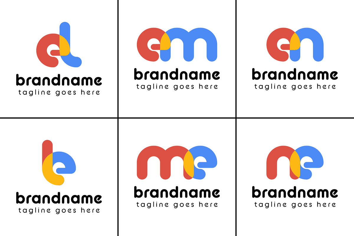 Letters el le em me en ne Logo, a Branding & Logo Template by Pray Art Design Studio