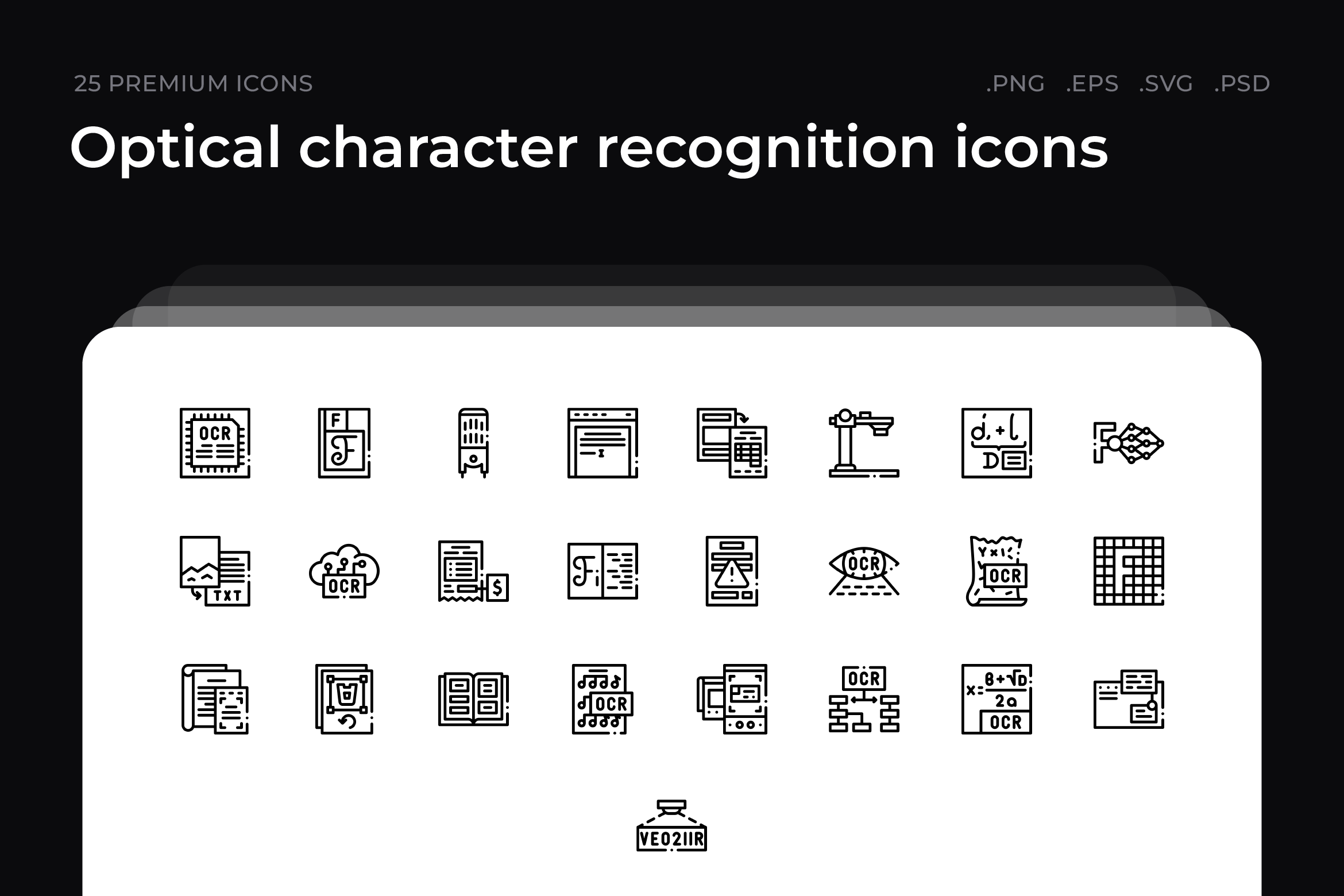 Optical character recognition icons, an Outline Icon by Wencory