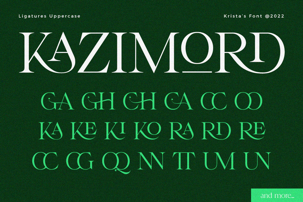 Krista's - Display Serif, a Serif Font by Dora Typefoundry (Photo 15 of 23)
