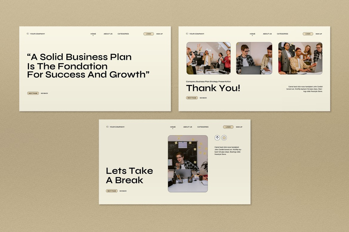 Cream Business Plan Google Slide, a Presentation Template by graphicook (Photo 10 of 10)