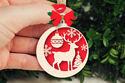 Christmas Ornament Laser Cut File, an Illustration by Canvas Craft (Thumbnail 3 of 3)
