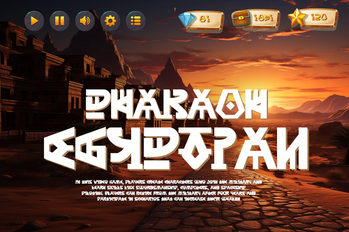 Axubies - Egyptian Gaming Font, a Sans Serif Font by Dhabee (Photo 14 of 15)